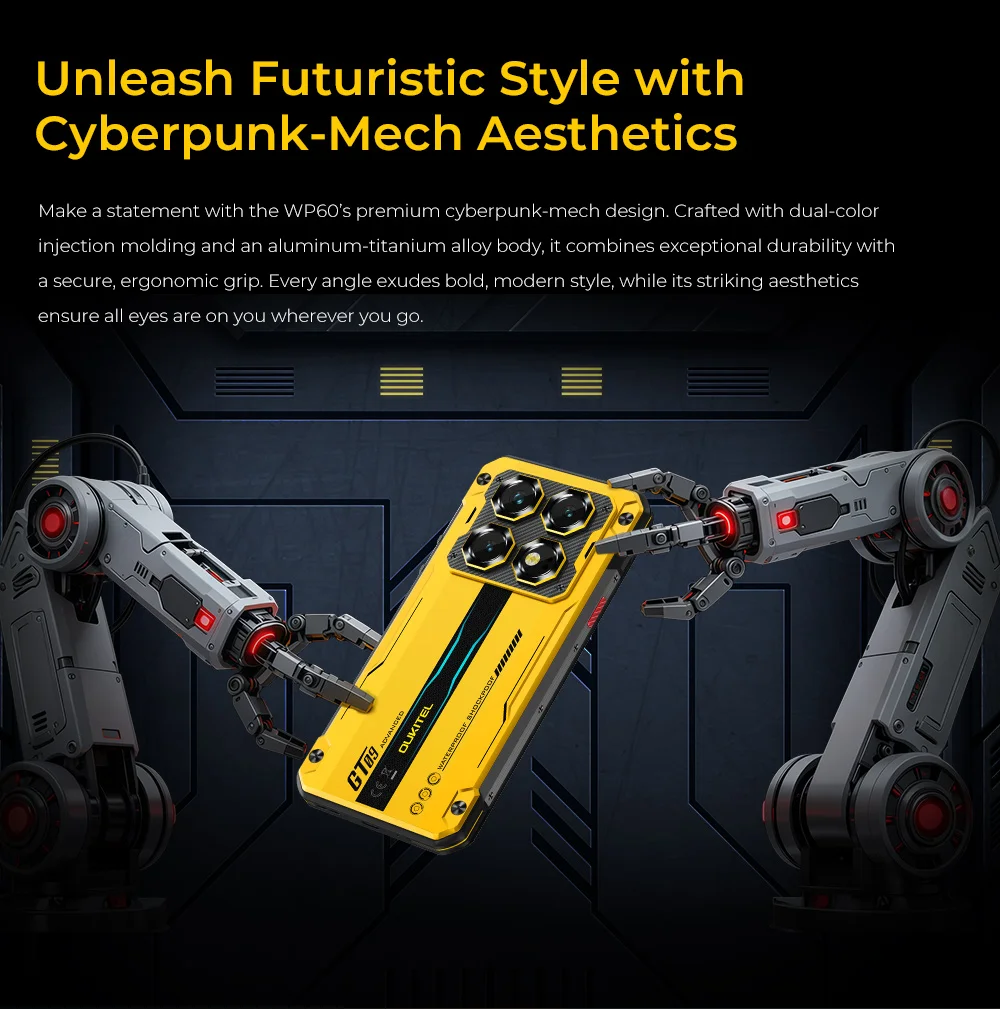 OUKITEL WP60 7.2” HD+ 120Hz Display Smartphone 36GB(12+24) RAM 512GB ROM MTK 7025 5G 10000mAh Rugged Phone 108MP Android 15 NFC