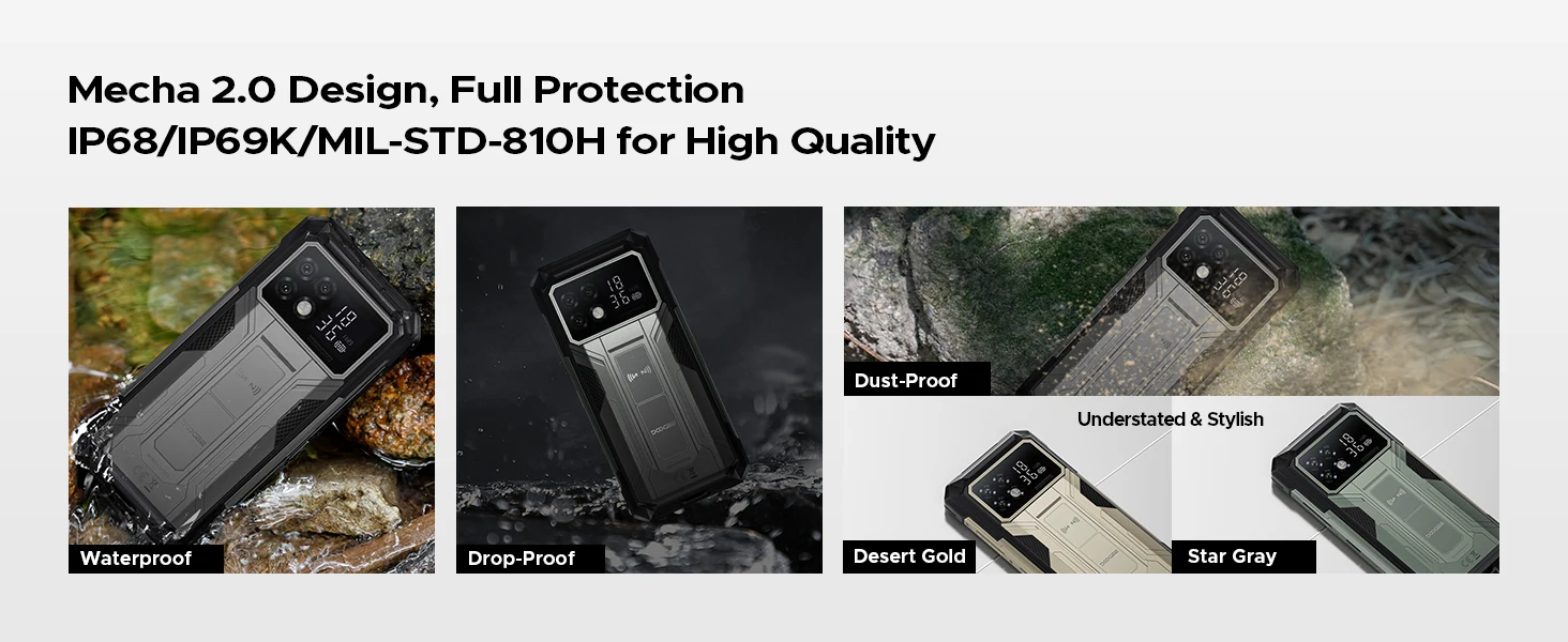 DOOGEE S200 Max Rugged Phone 36GB+512GB 22000mAh 66W Dual-LED Flashlight 1.32" Rear Display Dimensity 7050 108MP NFC Smartphone