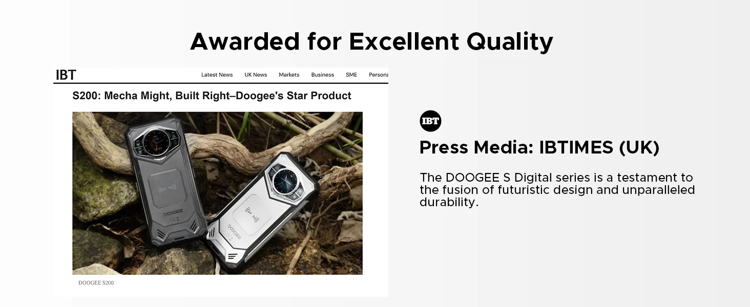DOOGEE S200 Max Rugged Phone 36GB+512GB 22000mAh 66W Dual-LED Flashlight 1.32" Rear Display Dimensity 7050 108MP NFC Smartphone