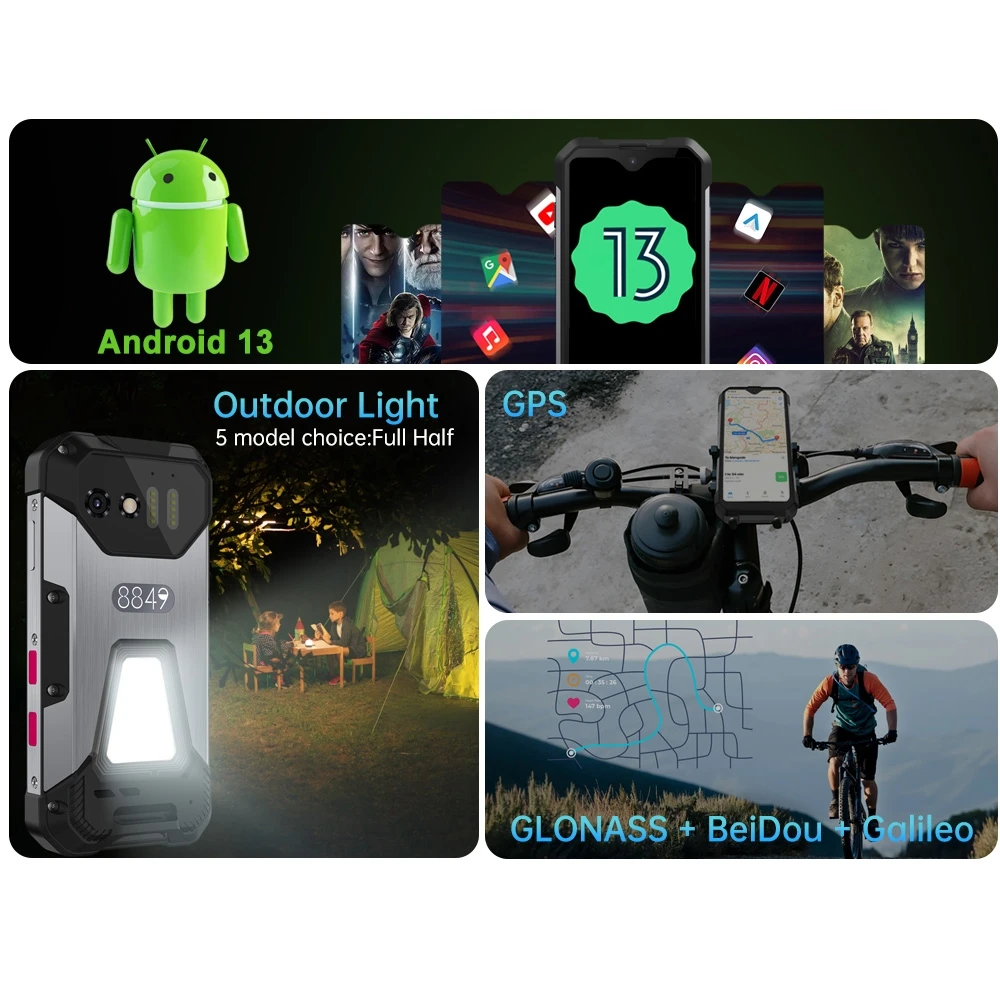 Unihertz Tank Mini Rugged Phone 8GB+256GB Night Vision Version 100MP Camera 5800mAh 4.3'' Android13 Helio G99 Octa 4G Smartphone