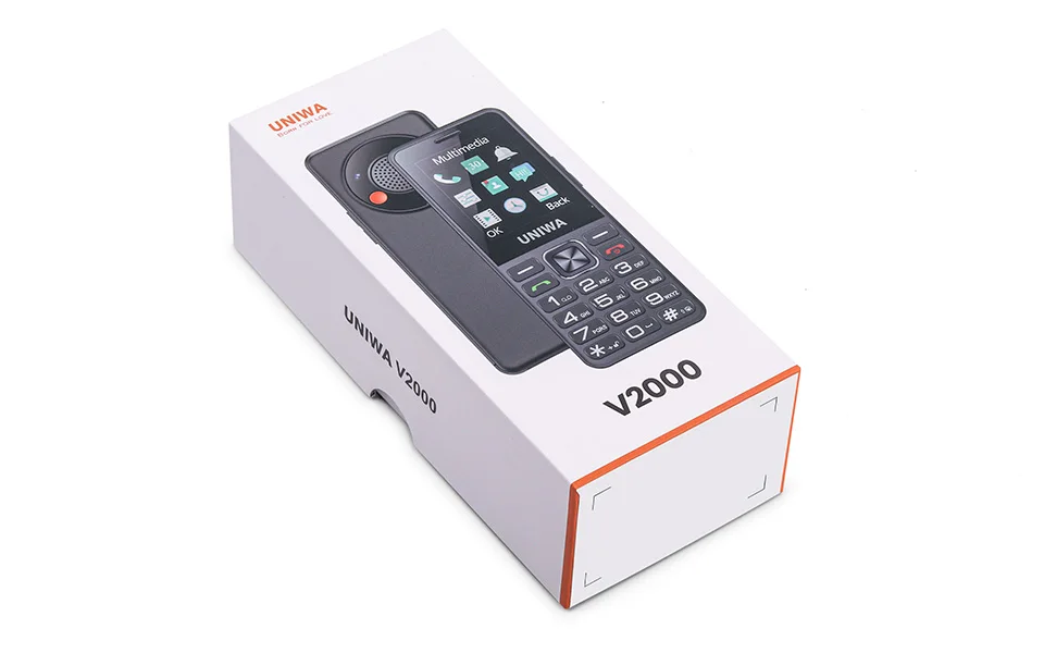UNIWA V2000 4G Fashion Keypad Phone 2.4 Inch Big Button Loud Volume Dual SlM 1700mAh Russia Keyboard Feature Phones for Elderly