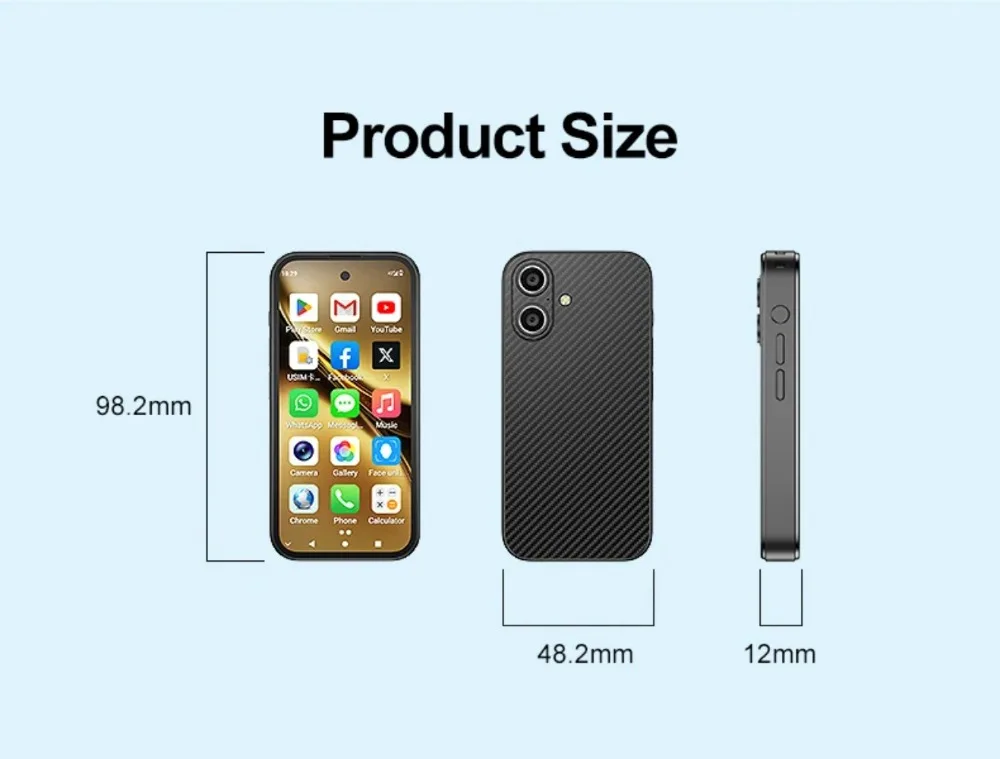 NEW UNIWA Q333 4G 3.97inch HD Mini Smartphone 3GB RAM 64GB ROM 2000mAh Mobile Phones BT5.0 Google Play Store Face ID Small Phone