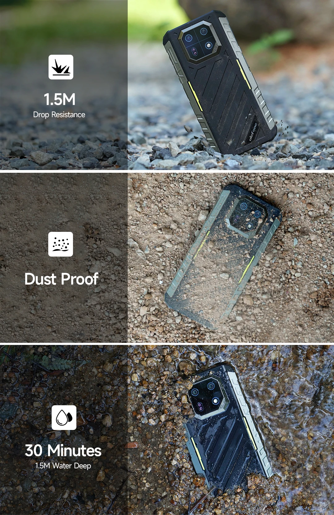 Ulefone Armor 22 Android 14,16GB (8+8GB RAM ),128GB/256GB ROM, 6.58" 120Hz ,6600mAh 33W,NFC,64MP Night Camera, Global Version