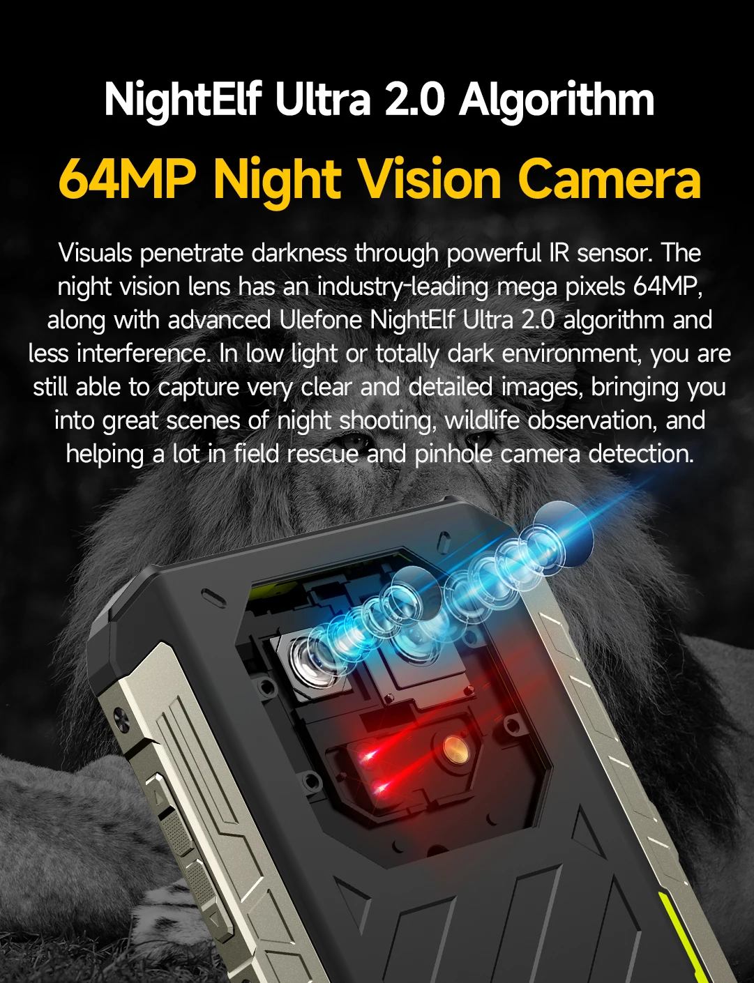 Ulefone Armor 22 Android 14,16GB (8+8GB RAM ),128GB/256GB ROM, 6.58" 120Hz ,6600mAh 33W,NFC,64MP Night Camera, Global Version