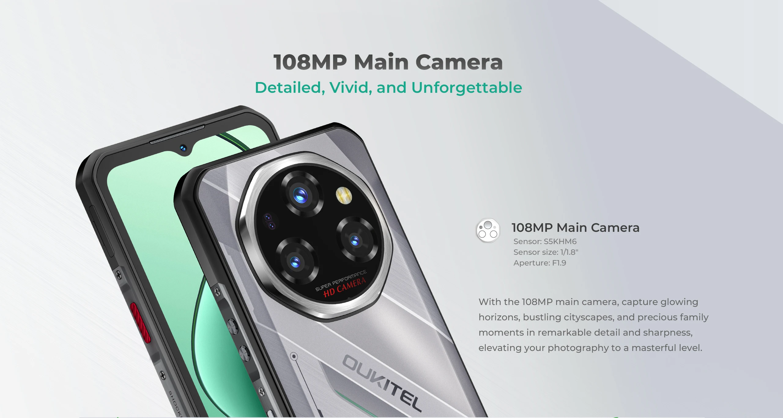 Oukitel WP62 5G Rugged Smartphone 8GB+256GB/12GB+512GB/16GB+512GB 6.6" FHD+ 108MP Camera 11000mAh 33W Dimensity 7025 Android 15