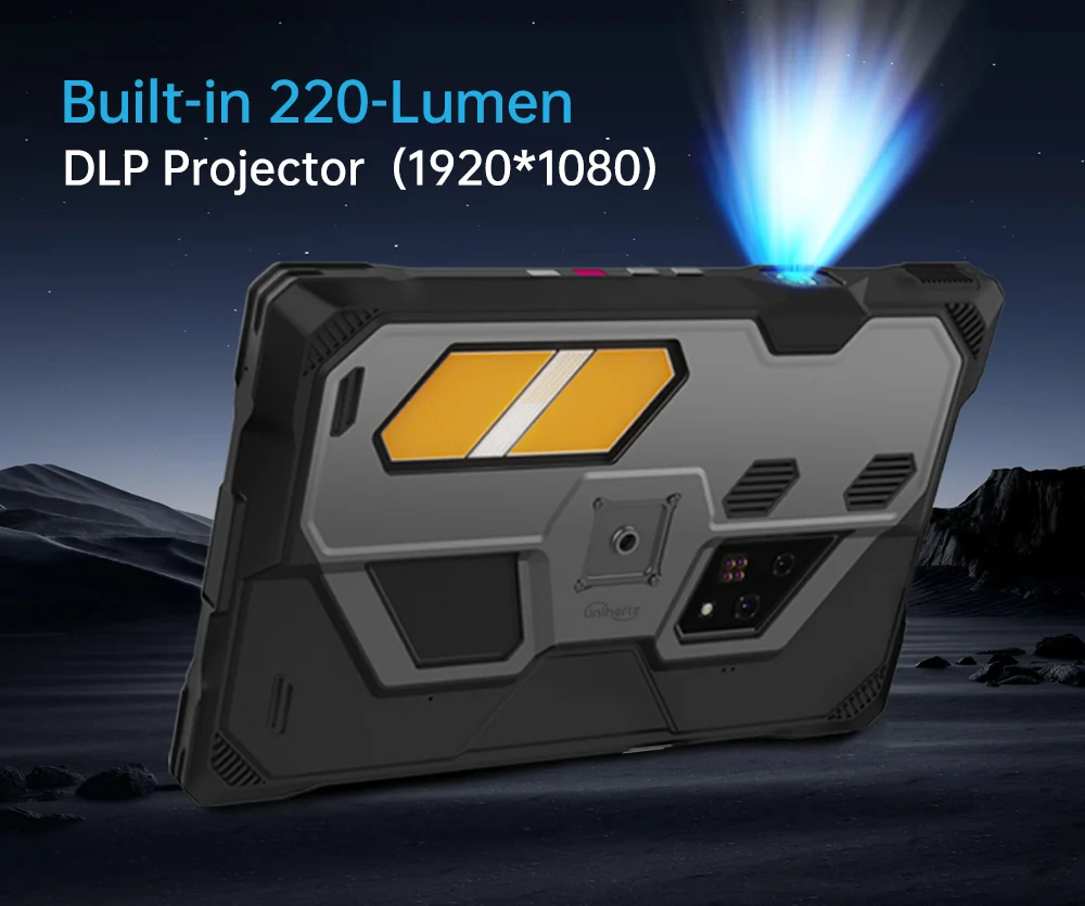 Unihertz 8849 Tank Pad Ultra-Global 1st Rugged Tablet with 260-lumen 1080PProjector, Night Vision Large Battery