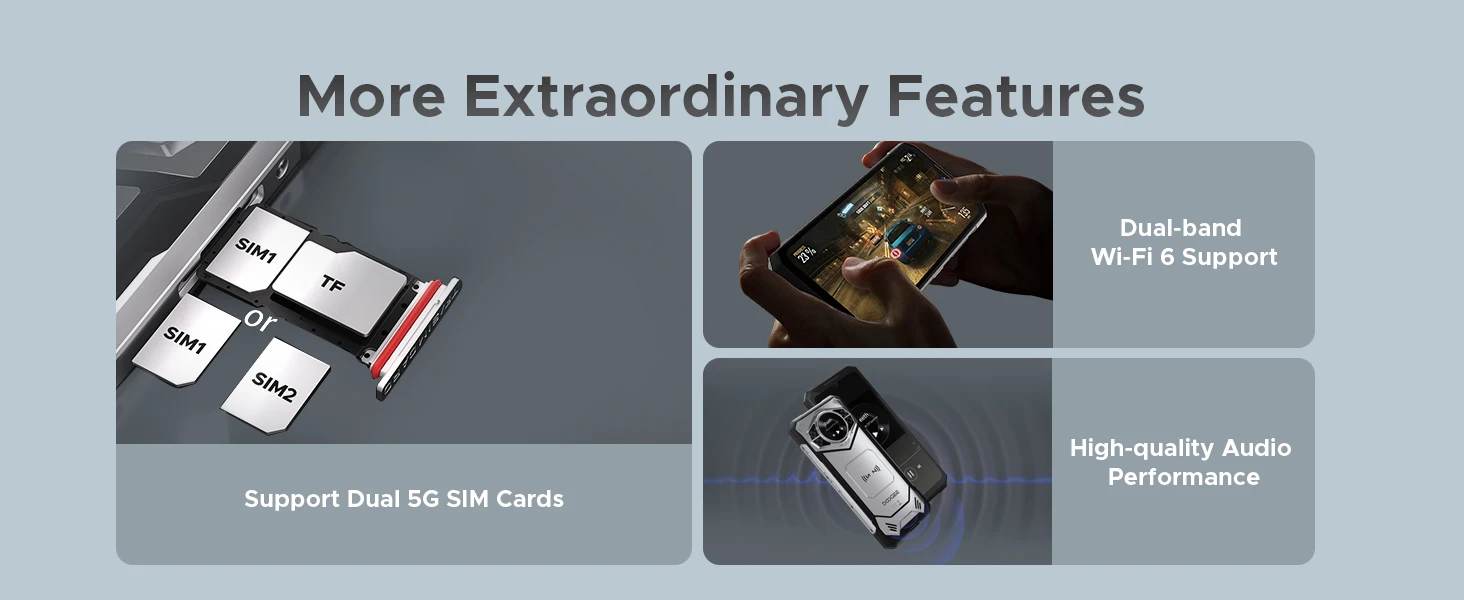 DOOGEE S200 5G Rugged Phone 12GB 256GB 1.32" AMOLED Rear Display Dimensity 7050 100MP Camera 10100mAh NFC Smartphone