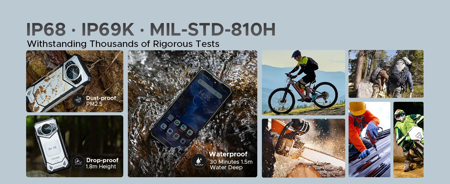 DOOGEE S200 5G Rugged Phone 12GB 256GB 1.32" AMOLED Rear Display Dimensity 7050 100MP Camera 10100mAh NFC Smartphone