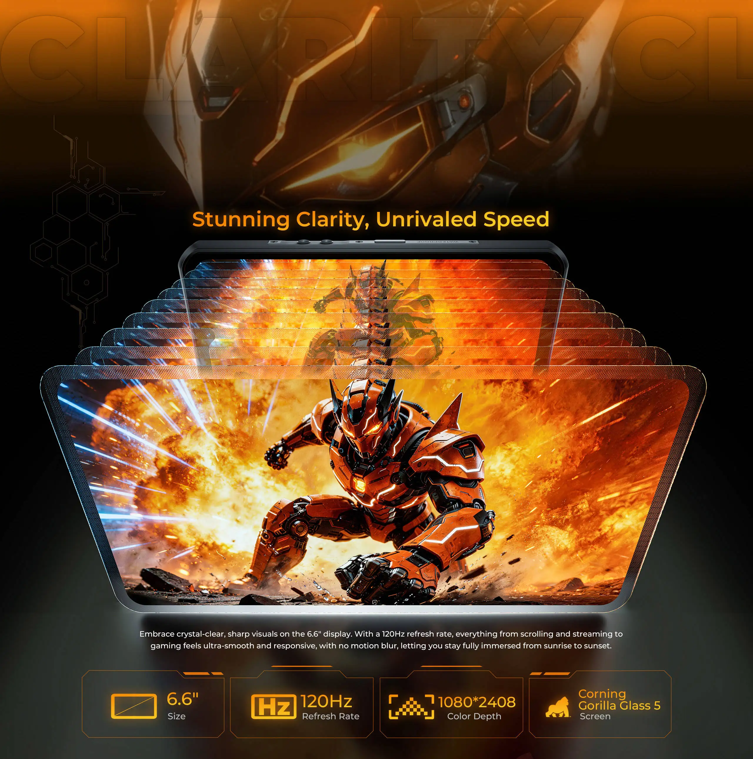 OUKITEL WP66 11000mAh Rugged Smartphone, 36GB+512GB 6.6" FHD+ 1.81" Dual Screen 120Hz, 108MP NFC MTK 5G Mobile Phone, Android 16