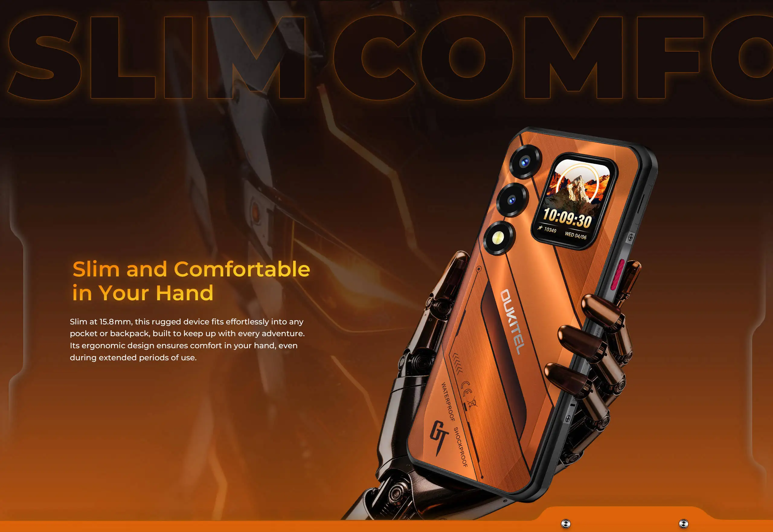 OUKITEL WP66 11000mAh Rugged Smartphone, 36GB+512GB 6.6" FHD+ 1.81" Dual Screen 120Hz, 108MP NFC MTK 5G Mobile Phone, Android 16