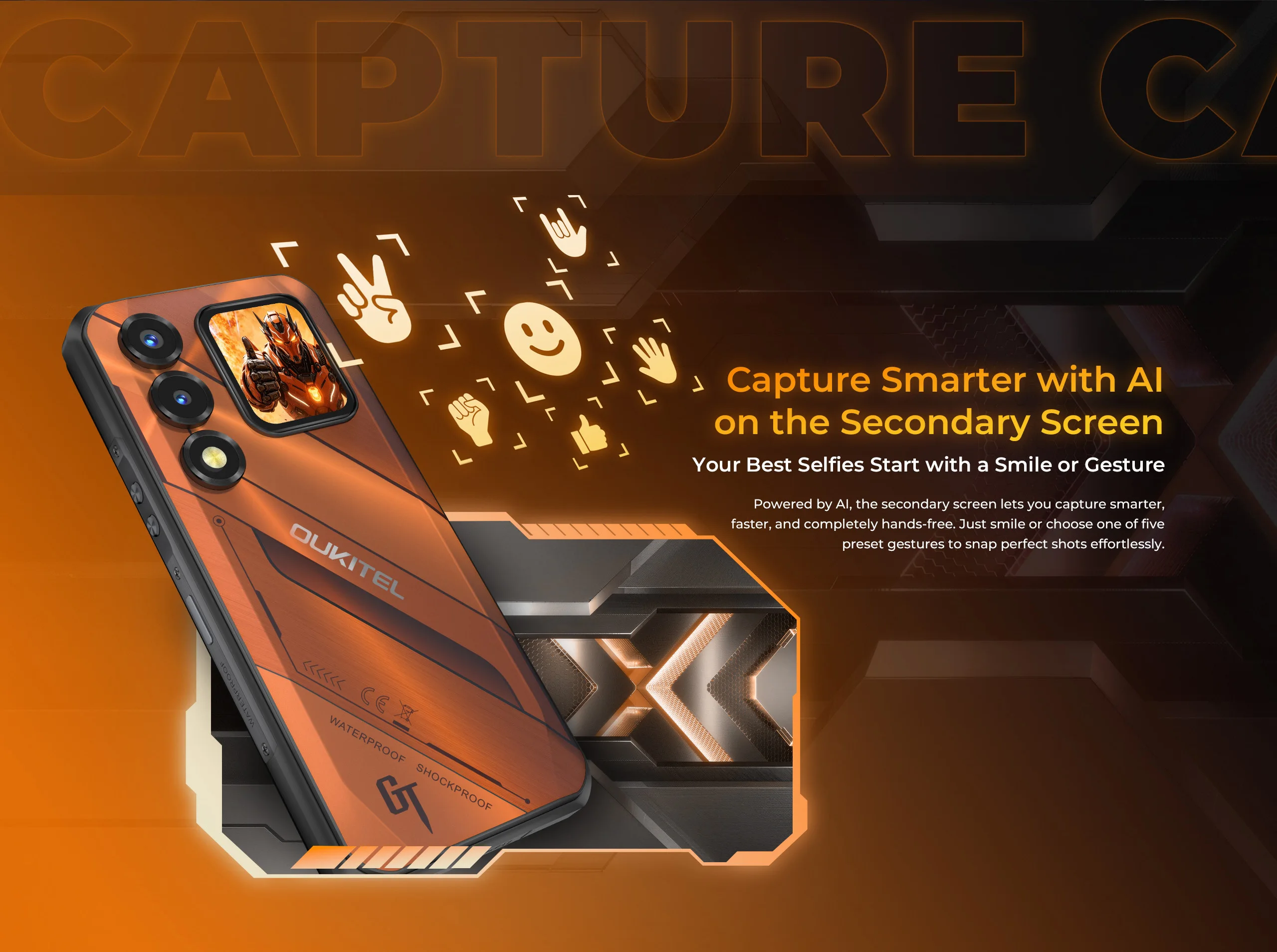 OUKITEL WP66 11000mAh Rugged Smartphone, 36GB+512GB 6.6" FHD+ 1.81" Dual Screen 120Hz, 108MP NFC MTK 5G Mobile Phone, Android 16