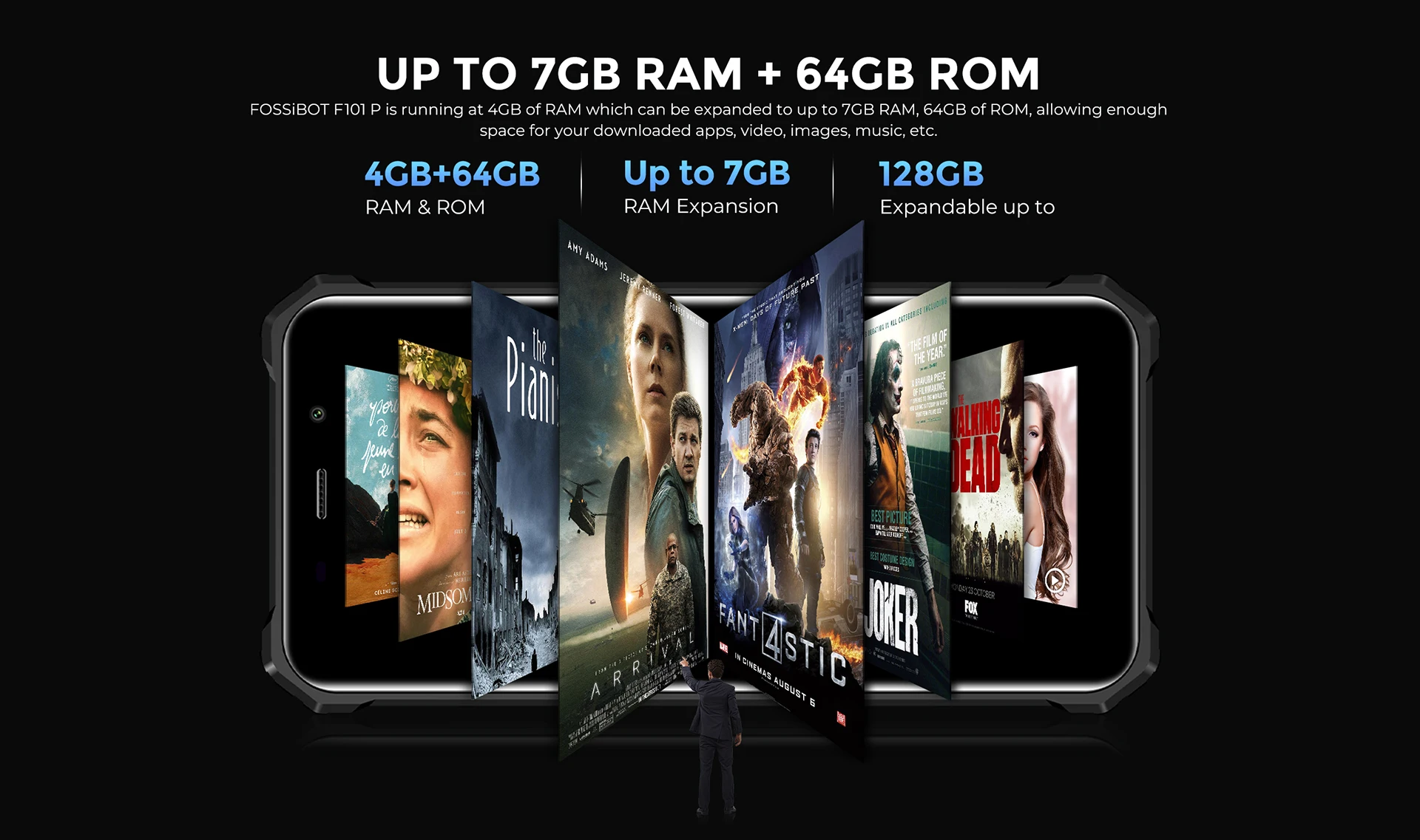 FOSSiBOT F101 P Octa Core Rugged 10600mAh 4GB 64GB Cellphone 24MP Camera 5.45" HD Screen IP68 Waterproof Mobile Phone Global