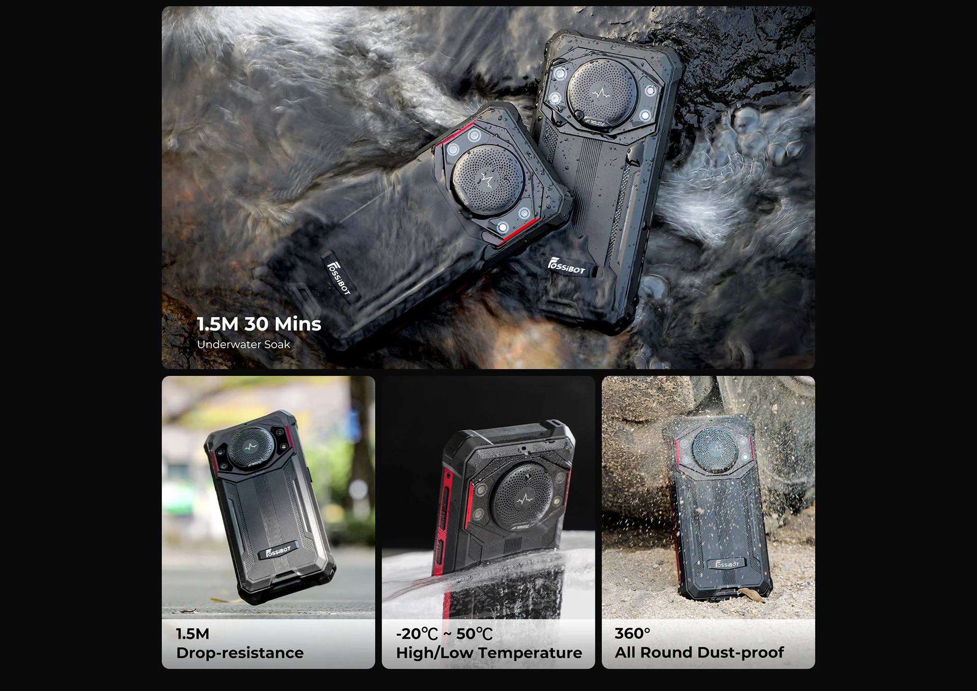 FOSSiBOT F101 P Octa Core Rugged 10600mAh 4GB 64GB Cellphone 24MP Camera 5.45" HD Screen IP68 Waterproof Mobile Phone Global