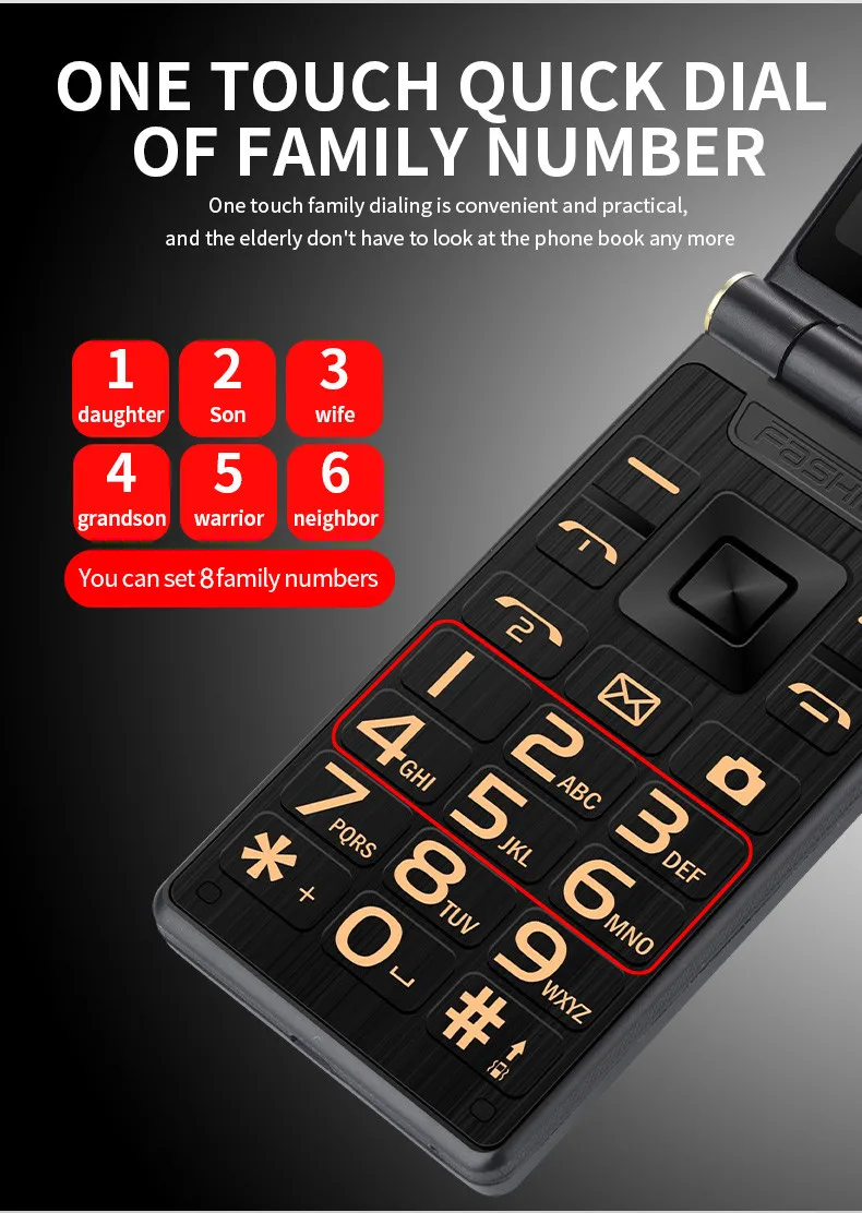 Yeemi M1 Brand New GSM 2G Flip Mobile Phone 2.8inches MTK Dual SIM Card Double Display FM Mp3 Mp4 Micro USB Torch CellPhone