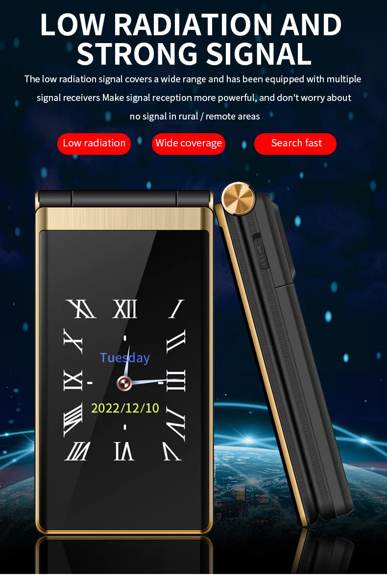 Yeemi M1 Brand New GSM 2G Flip Mobile Phone 2.8inches MTK Dual SIM Card Double Display FM Mp3 Mp4 Micro USB Torch CellPhone
