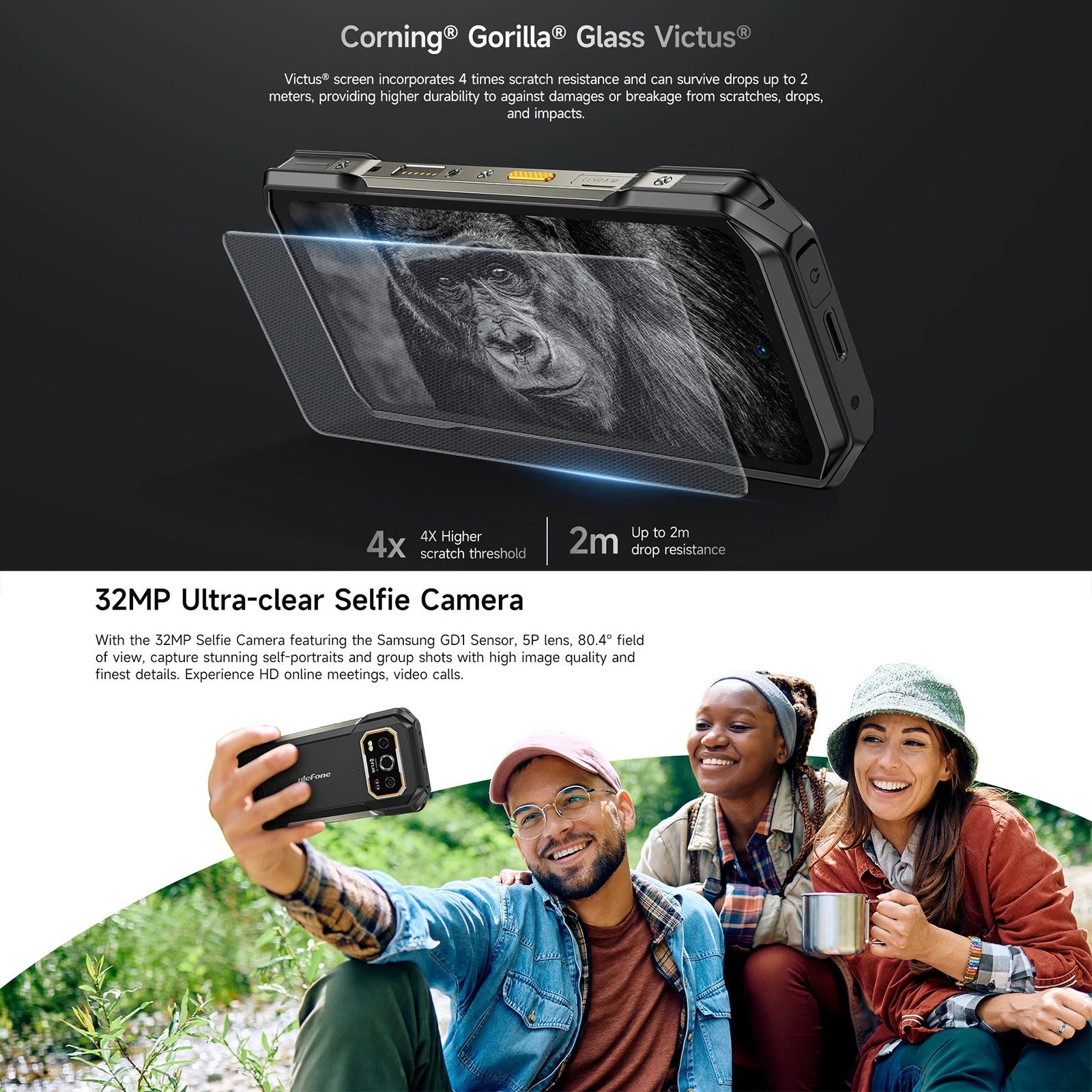 Ulefone Armor 27T Pro+ Rugged Phone 12GB+256GB 5G 6.78'' Thermal Imaging Night Vision 10600mAh Android 15 MTK 6300 Smartphone