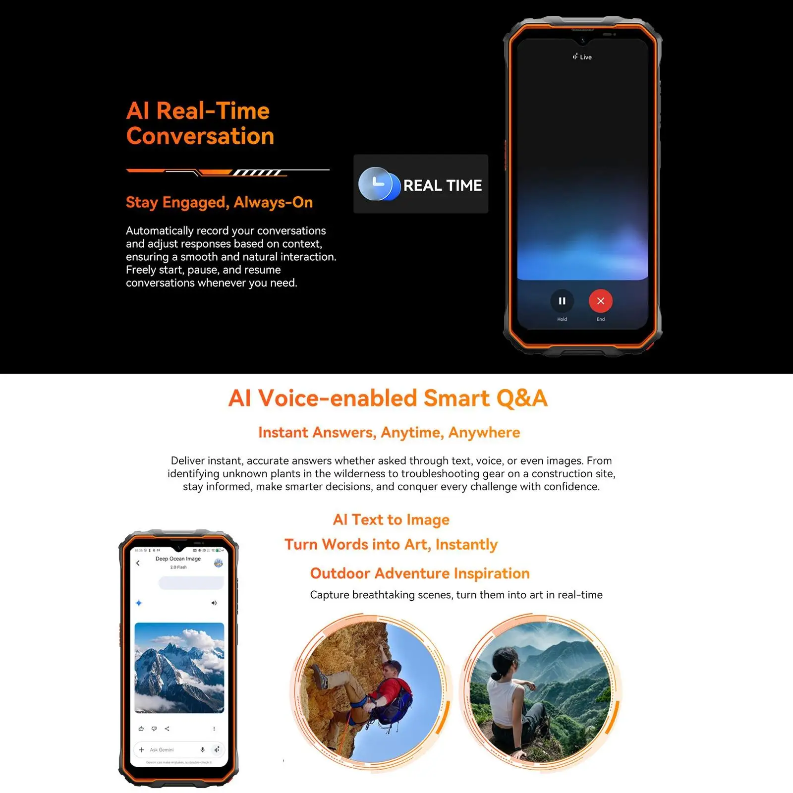 Blackview OSCAL Marine 2 Rugged Phone 4GB+64G/ 8GB+128GB 11000mAh Battery 6.56" HD+Display Unisoc T61 Android 15 NFC Smartphone