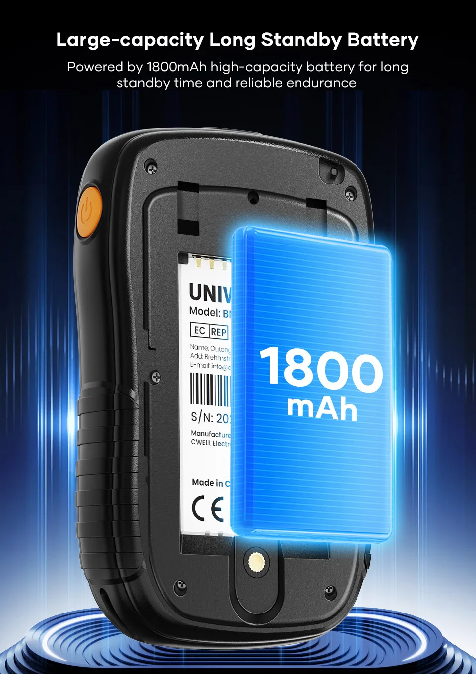 UNIWA BM008 Zello Walkie Talkie Zello SOS Button PTT Button 1800mAh POC Handheld Wireless BT Microphone 3W/8Ω (108dB)