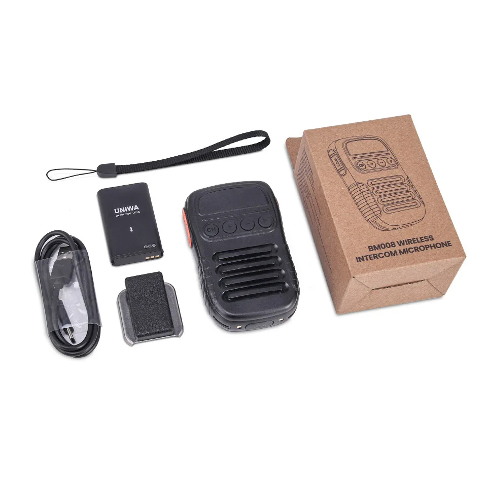 UNIWA BM008 Zello Walkie Talkie Zello SOS Button PTT Button 1800mAh POC Handheld Wireless BT Microphone 3W/8Ω (108dB)