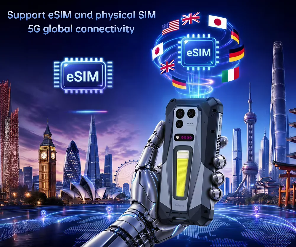 Unihertz 8849 TANK 5 Rugged 5G Smartphone with 2K Projector 9400e CPU 3K AMOLED 17600mAh 18+512GB Support ESIM WiFi 7 Android 16