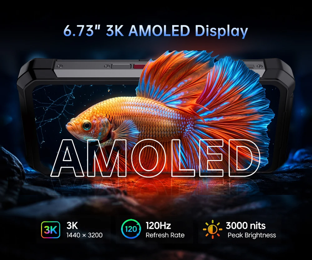 Unihertz 8849 TANK 5 Rugged 5G Smartphone with 2K Projector 9400e CPU 3K AMOLED 17600mAh 18+512GB Support ESIM WiFi 7 Android 16