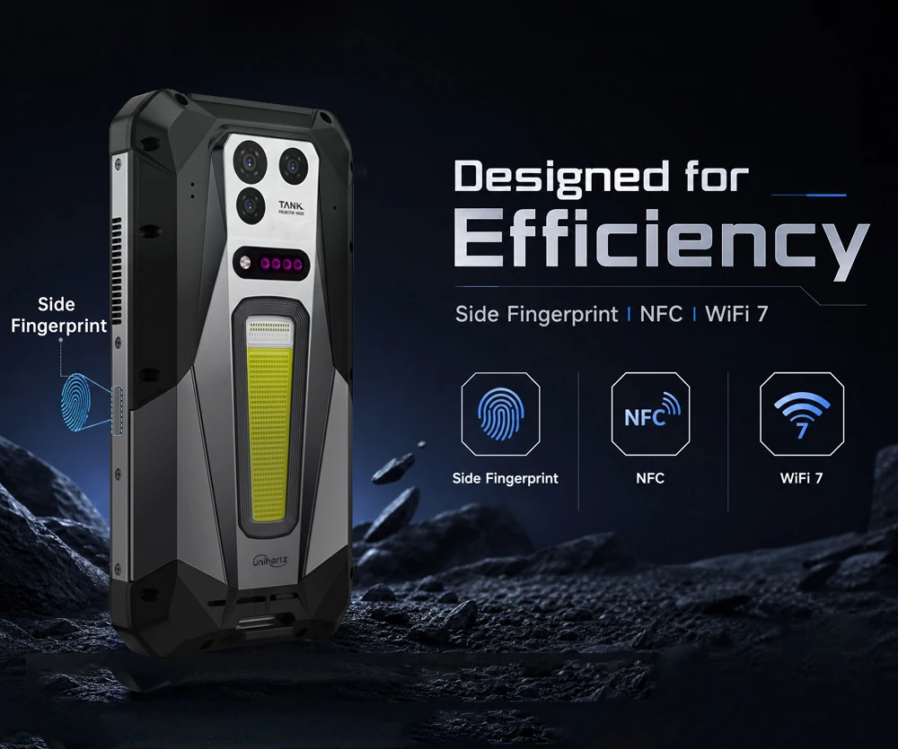 Unihertz 8849 TANK 5 Rugged 5G Smartphone with 2K Projector 9400e CPU 3K AMOLED 17600mAh 18+512GB Support ESIM WiFi 7 Android 16