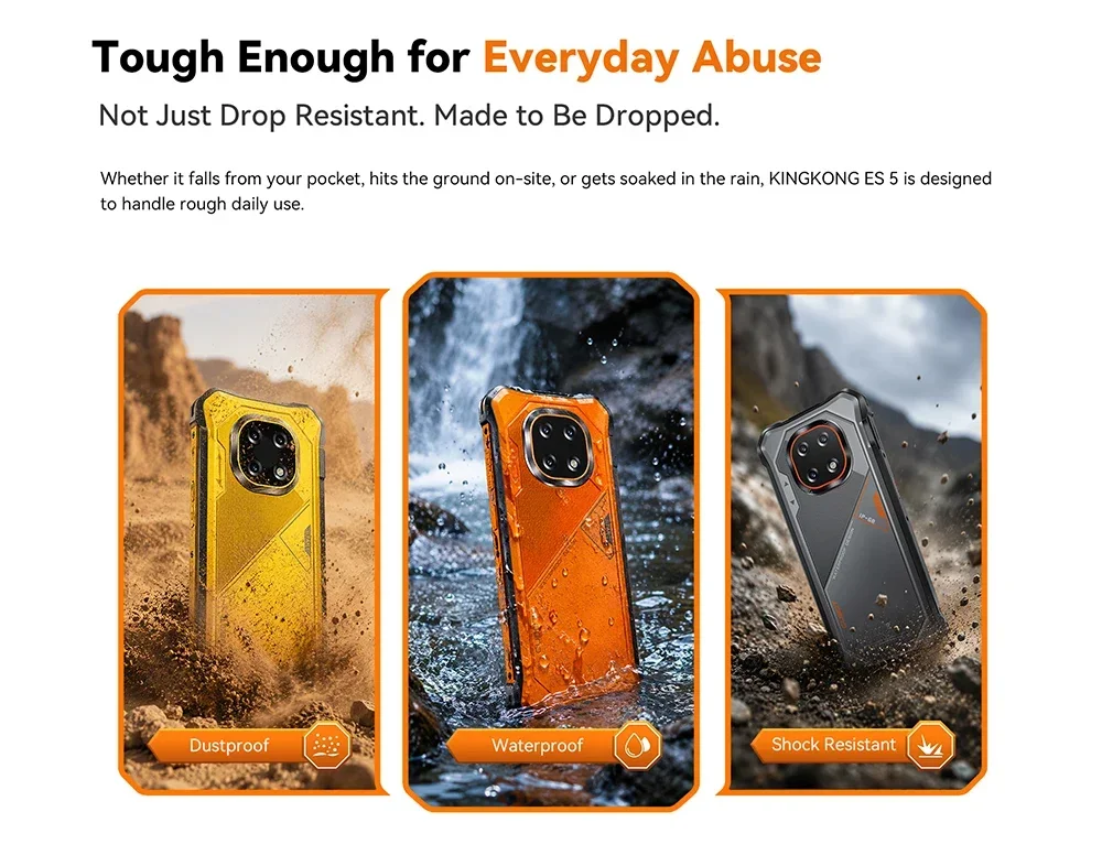 2026 Cubot KingKong ES 5 6.88 Inch 4G Rugged Smartphone Android 16 120Hz IP69K Screen Up To 24GB RAM 256GB ROM 7000mAh Phone NFC