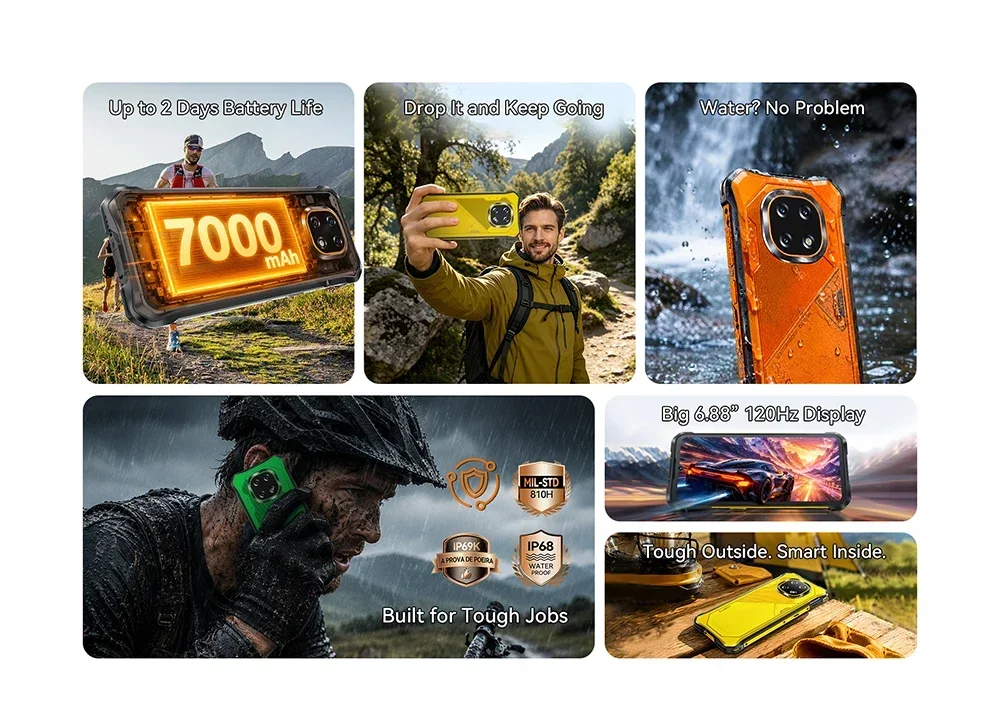 2026 Cubot KingKong ES 5 6.88 Inch 4G Rugged Smartphone Android 16 120Hz IP69K Screen Up To 24GB RAM 256GB ROM 7000mAh Phone NFC