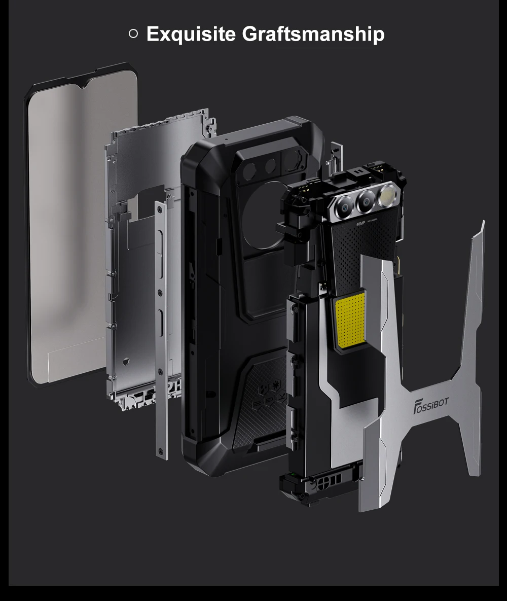 FOSSiBOT F106 Pro Rugged Smartphone15(8 + 7)GB RAM 256GB ROM 12000mAh 6,58 " 48MP Helio G85 Android 14 Phone Double SIM 4G
