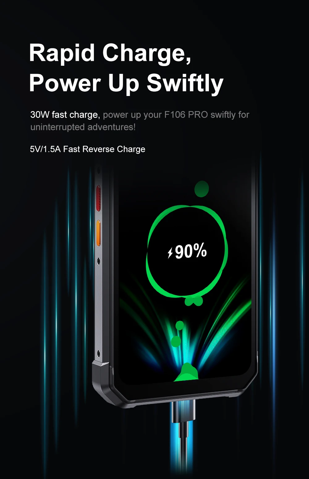 FOSSiBOT F106 Pro Rugged Smartphone15(8 + 7)GB RAM 256GB ROM 12000mAh 6,58 " 48MP Helio G85 Android 14 Phone Double SIM 4G