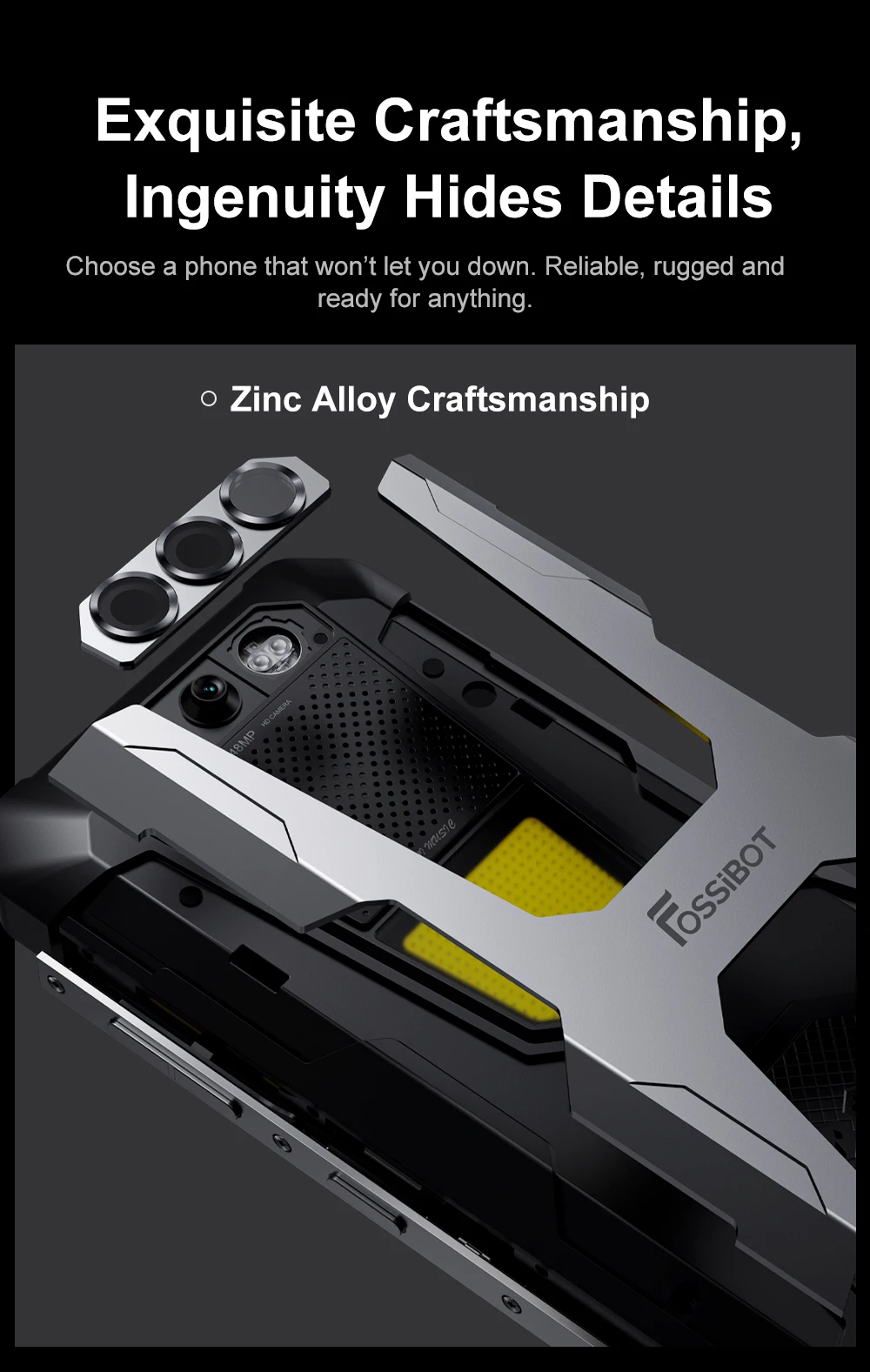 FOSSiBOT F106 Pro Rugged Smartphone15(8 + 7)GB RAM 256GB ROM 12000mAh 6,58 " 48MP Helio G85 Android 14 Phone Double SIM 4G