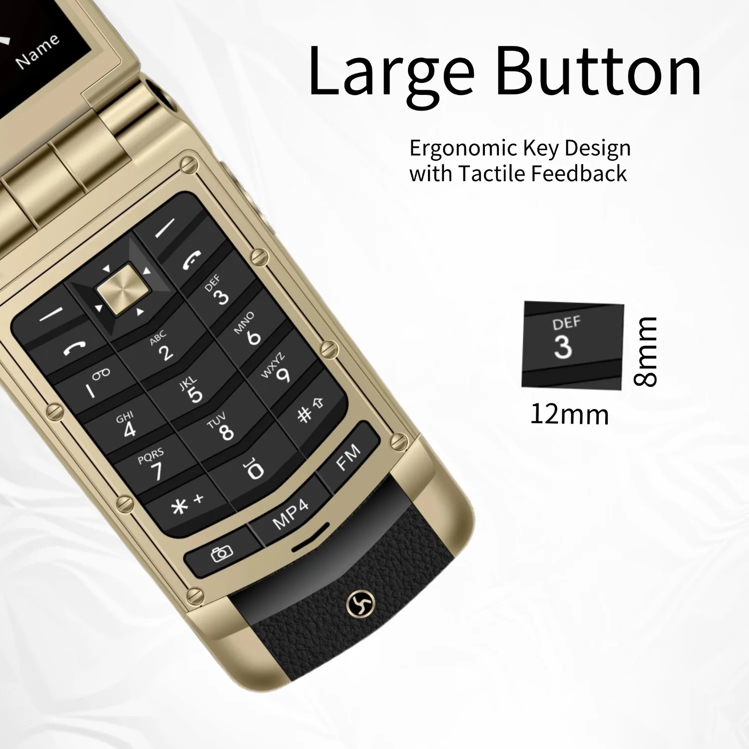 Luxury Metal Flip Phone for Men Dual SIM Business Phone Big Button Dual Screen Magic Voice Blacklist Senior Classic Mobile
