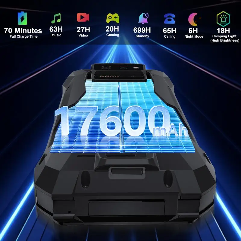 Unihertz 8849 Tank X Projector Rugged Phone 16GB+512GB Night Vision 6.78'' Android 15 Dimensity 8200 17600mAh NFC 5G Smartphone