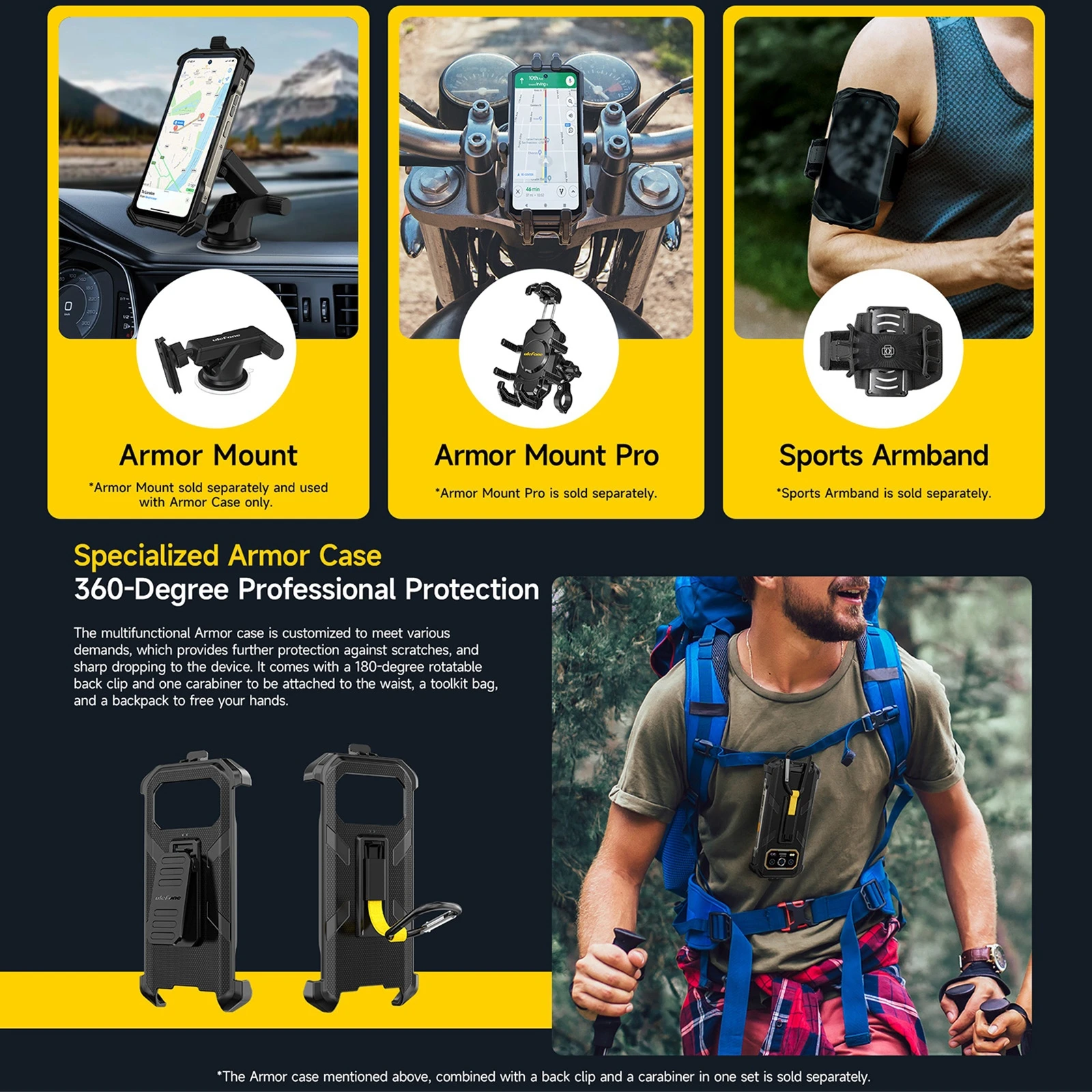 Ulefone Armor 27 Pro 24GB+256GB 10600mAh Smartphone 50MP Camera 64MP Night 6.78'' Android 14 NFC 5G Rugged Phone