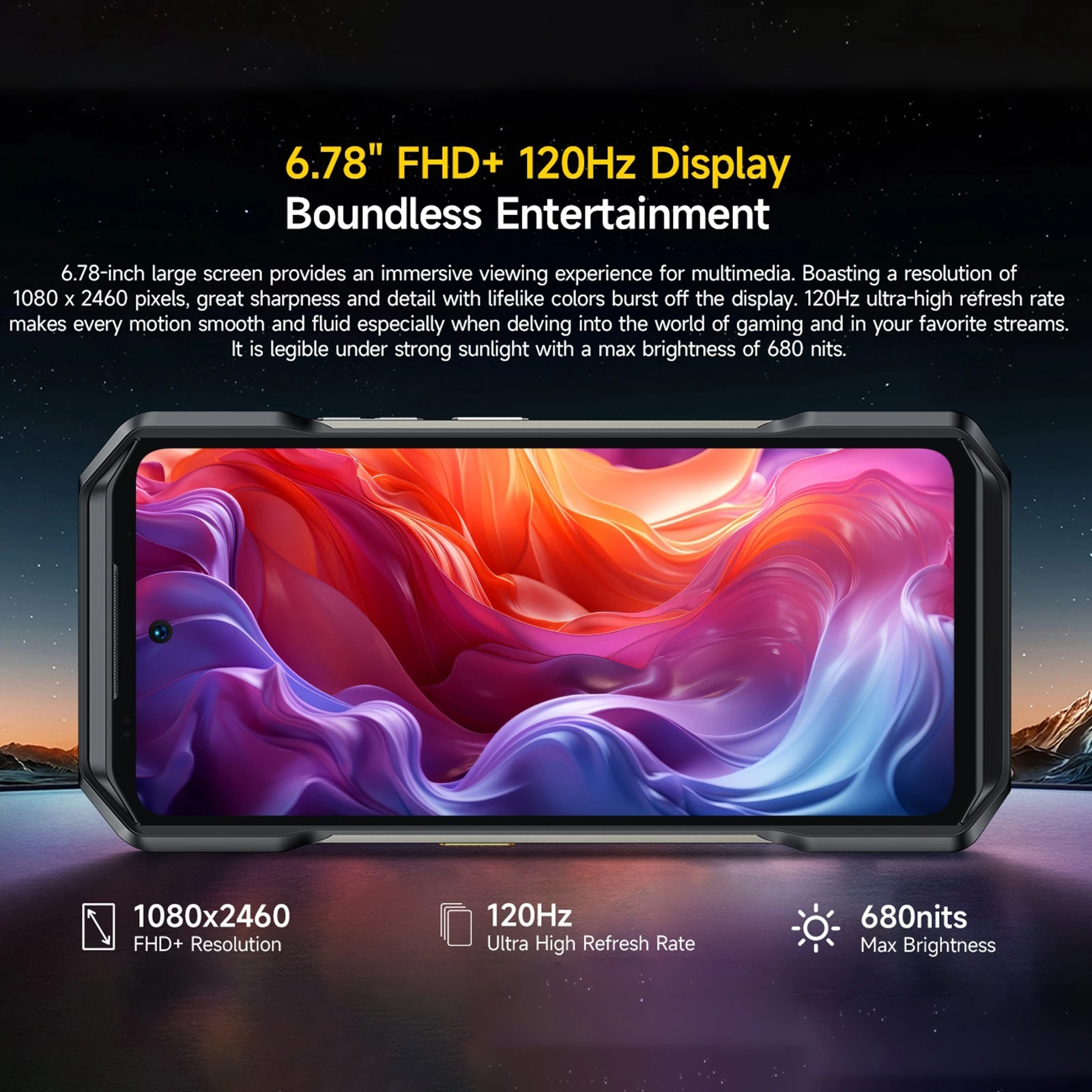 Ulefone Armor 27 Pro 24GB+256GB 10600mAh Smartphone 50MP Camera 64MP Night 6.78'' Android 14 NFC 5G Rugged Phone