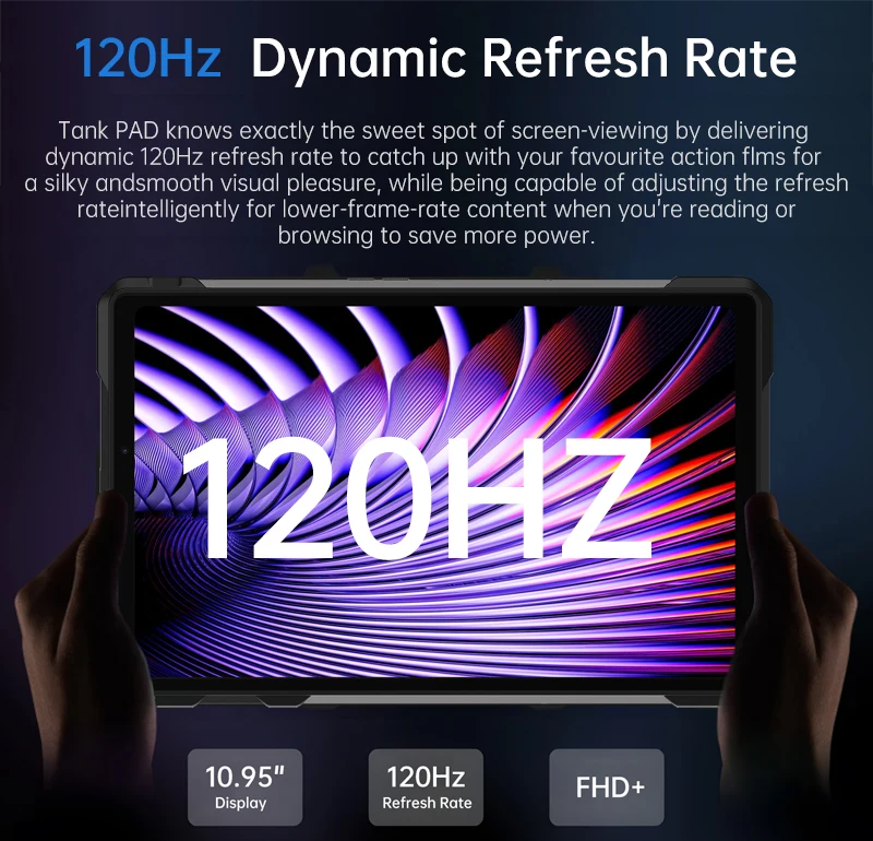 8849 Tank Pad Ultra Unihertz Rugged Tablet with Projector 260 Lumens 1080P 23400mAh 32+512GB Wifi 6 5G Android15 Dimensity 8200