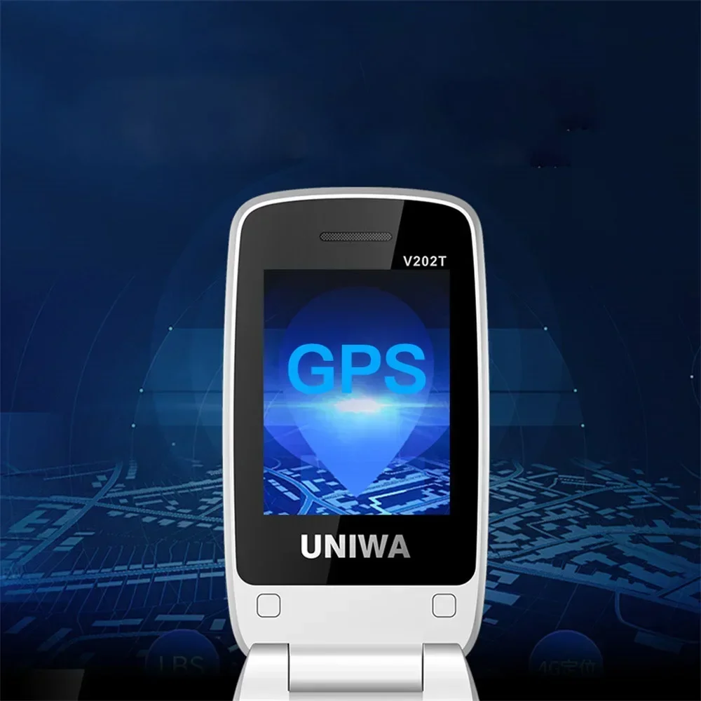 UNIWA V202T 4G VoLTE Phone Double Screen Dual SIM Cards 1450mAh SOS Button Flip Phones Support Russian keyboard Multi-language