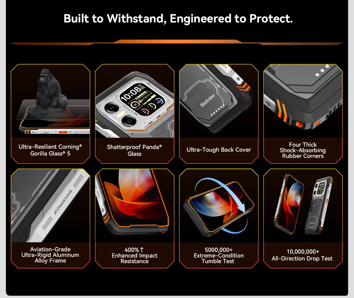 Blackview XPLORE X1 Rugged SmartPhone, 6.78" 2.4K 120Hz Display, Dimensity 7050,10000mAh Battery 55W Charging,108MP+50MP Camera