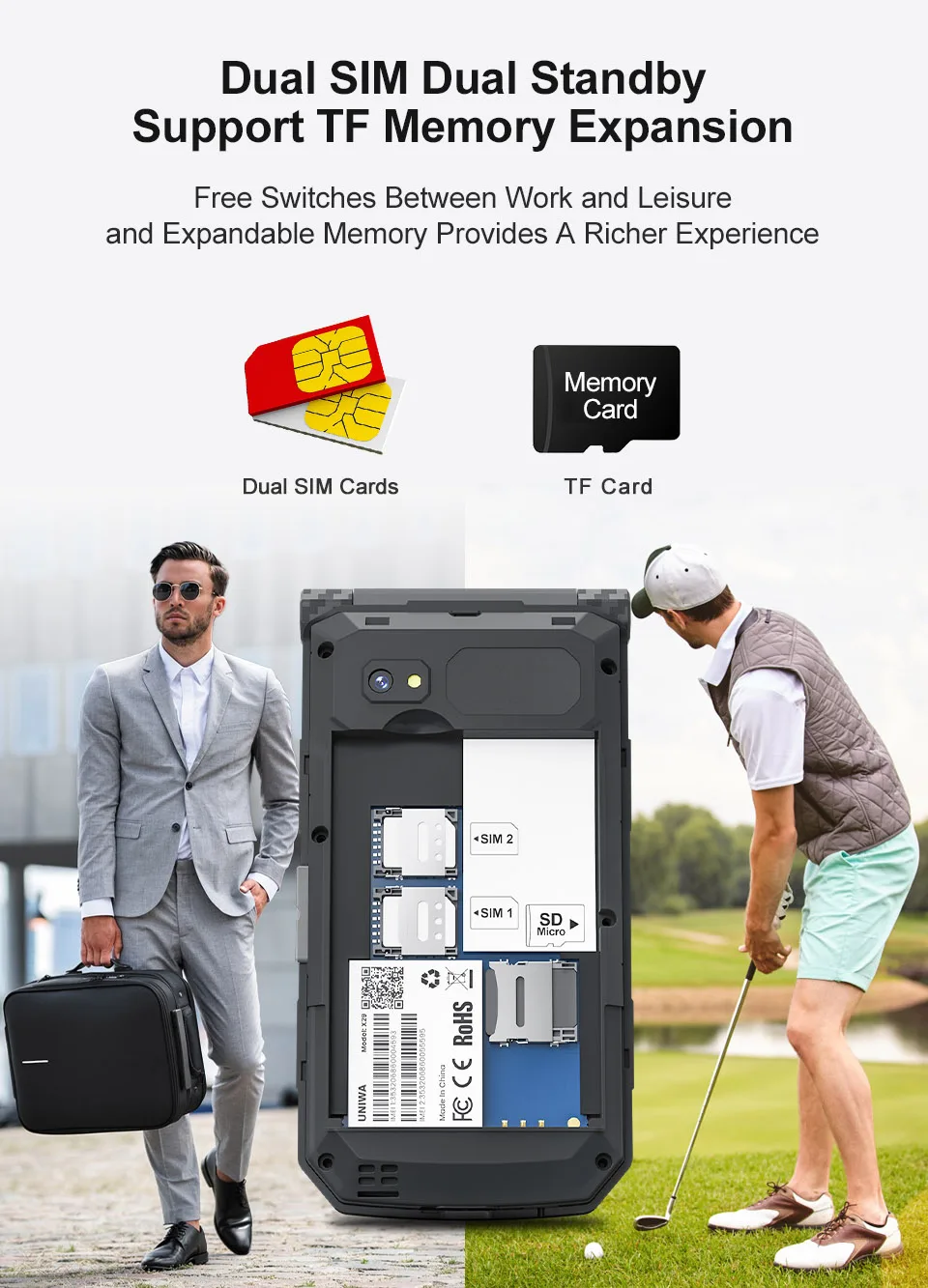 UNIWA X29 2.8Inch Double Screen Mobile Phones Dual SIM GSM Rugged Flip Phone 2000mAh Big Font For Senior Arabic Russian Keyboard