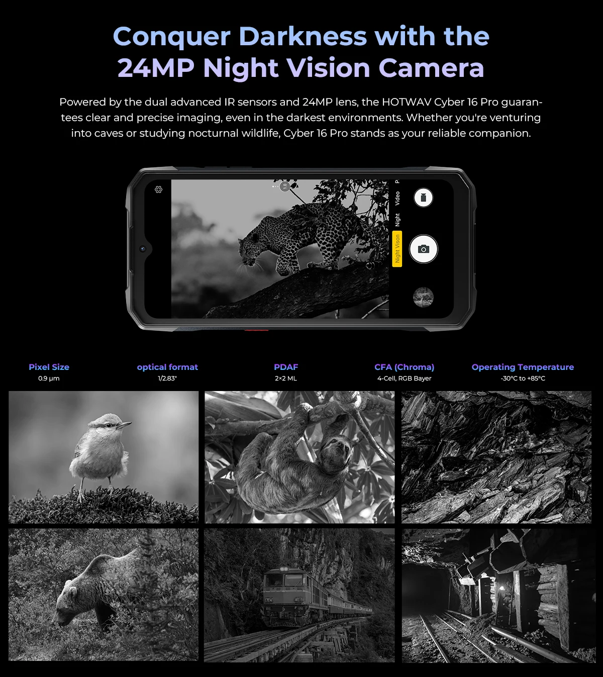 HOTWAV Cyber 16 Pro Rugged Phone G100 108MP Mobile Phone 6.6'' FHD+ 2K Display 8GB 512GB Smartphone Android 15 Cellphone
