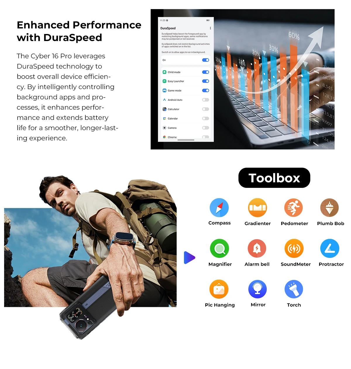 HOTWAV Cyber 16 Pro Rugged Phone G100 108MP Mobile Phone 6.6'' FHD+ 2K Display 8GB 512GB Smartphone Android 15 Cellphone