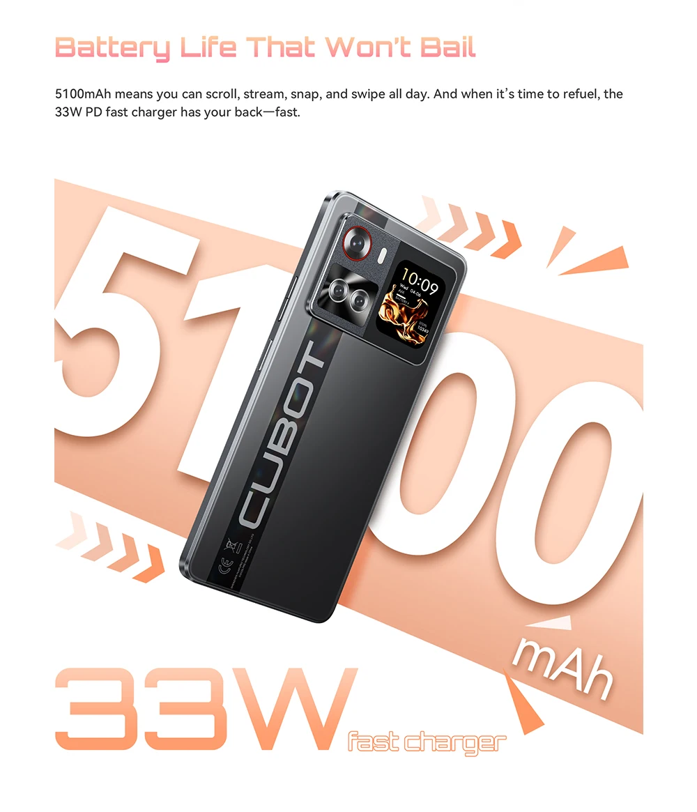 [Shipping From France] Cubot X100 Android 15 5G Smartphone 6.88" 120Hz 16GB(8+8) RAM 256GB ROM 64MP 5100mAh 33W NFC Mobile Phone