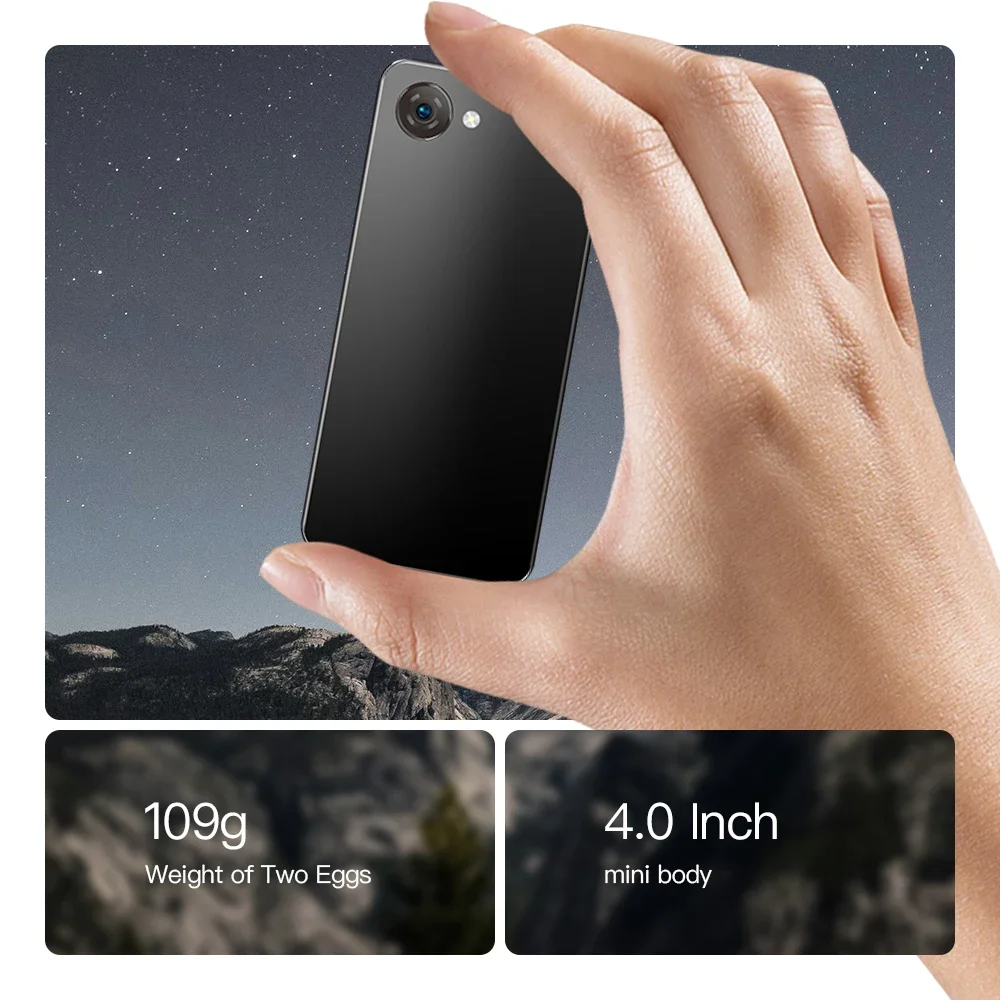 UNIWA Phonemax Q9 Mini Unisoc T606 4G Smartphone 4 Inch QHD 4GB RAM 64GB ROM Mobile Phone Android 14 2000mAh Small Phone Face ID