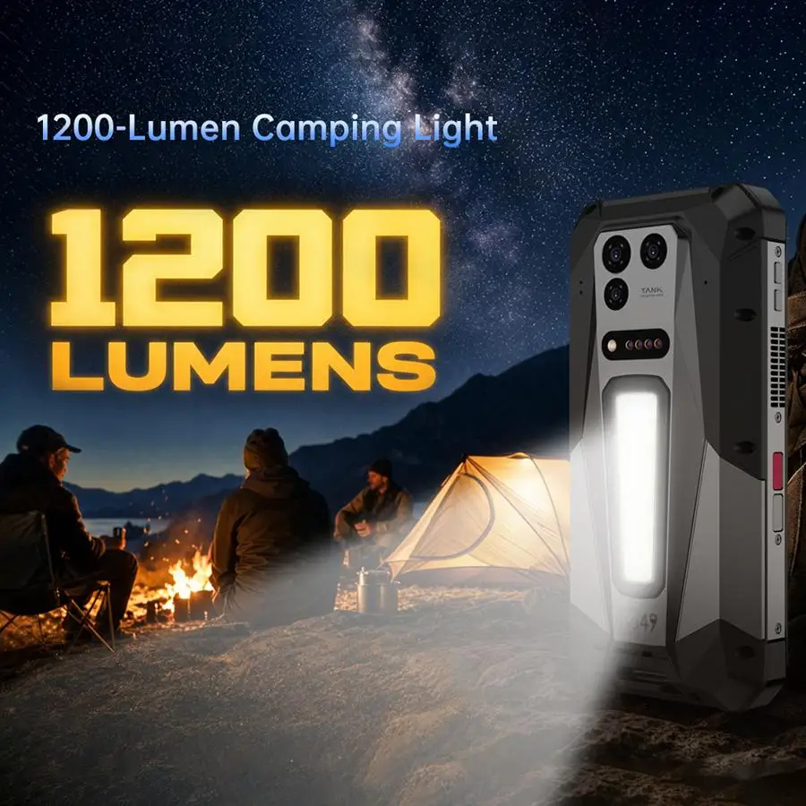 Unihertz 8849 Tank 5 Projector Rugged Phone 18GB+512GB Night Vision 6.73'' Android 16 Dimensity 9400e 17600mAh NFC 5G Smartphone