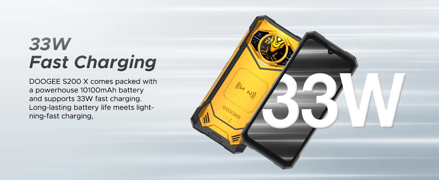 DOOGEE S200 X 5G Rugged Phone 32GB+512GB 6.72" FHD+ 120Hz Display Dimensity 7050 10100mAh Battery 100MP Camera NFC Smartphone