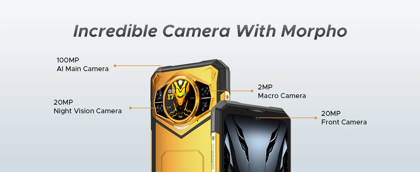 DOOGEE S200 X 5G Rugged Phone 32GB+512GB 6.72" FHD+ 120Hz Display Dimensity 7050 10100mAh Battery 100MP Camera NFC Smartphone