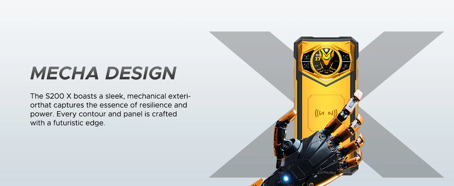 DOOGEE S200 X 5G Rugged Phone 32GB+512GB 6.72" FHD+ 120Hz Display Dimensity 7050 10100mAh Battery 100MP Camera NFC Smartphone
