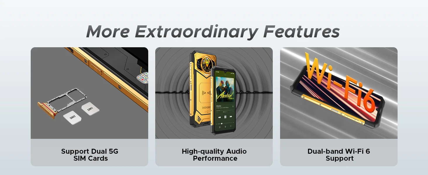 DOOGEE S200 X 5G Rugged Phone 32GB+512GB 6.72" FHD+ 120Hz Display Dimensity 7050 10100mAh Battery 100MP Camera NFC Smartphone
