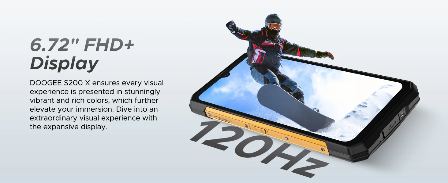 DOOGEE S200 X 5G Rugged Phone 32GB+512GB 6.72" FHD+ 120Hz Display Dimensity 7050 10100mAh Battery 100MP Camera NFC Smartphone