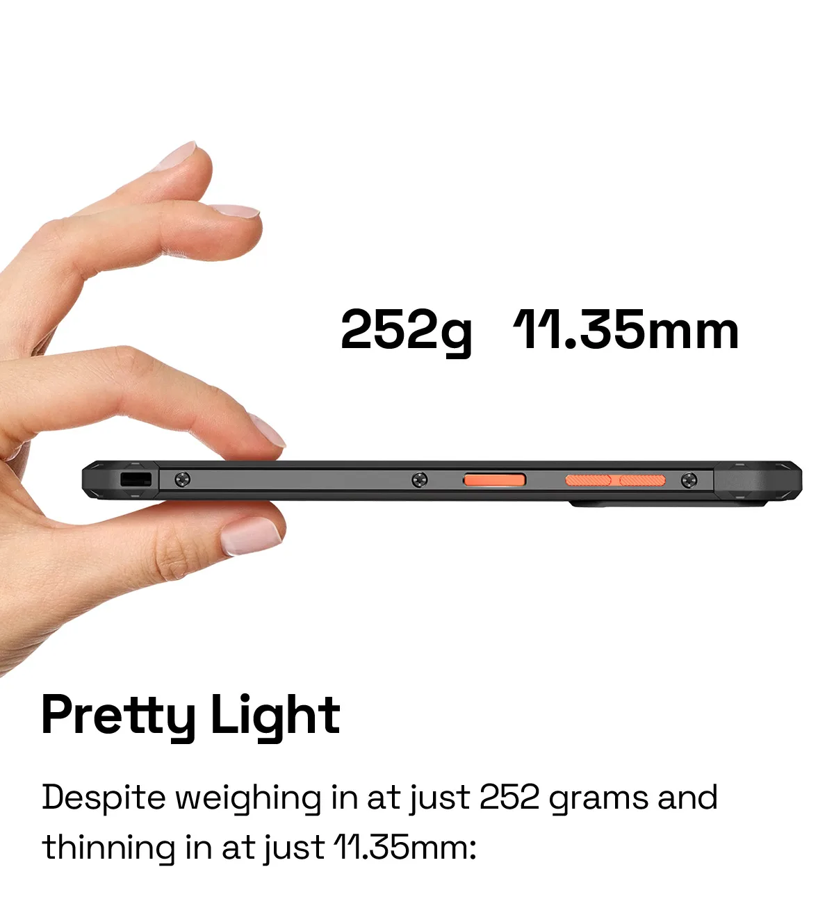 IIIF150 Air1 Smartphone 6.5" FHD+ Display 12GB+64GB NFC 5000mAh IP68 IP69K STD-810G 11.35mm Ultra-Thin Rugged Phone